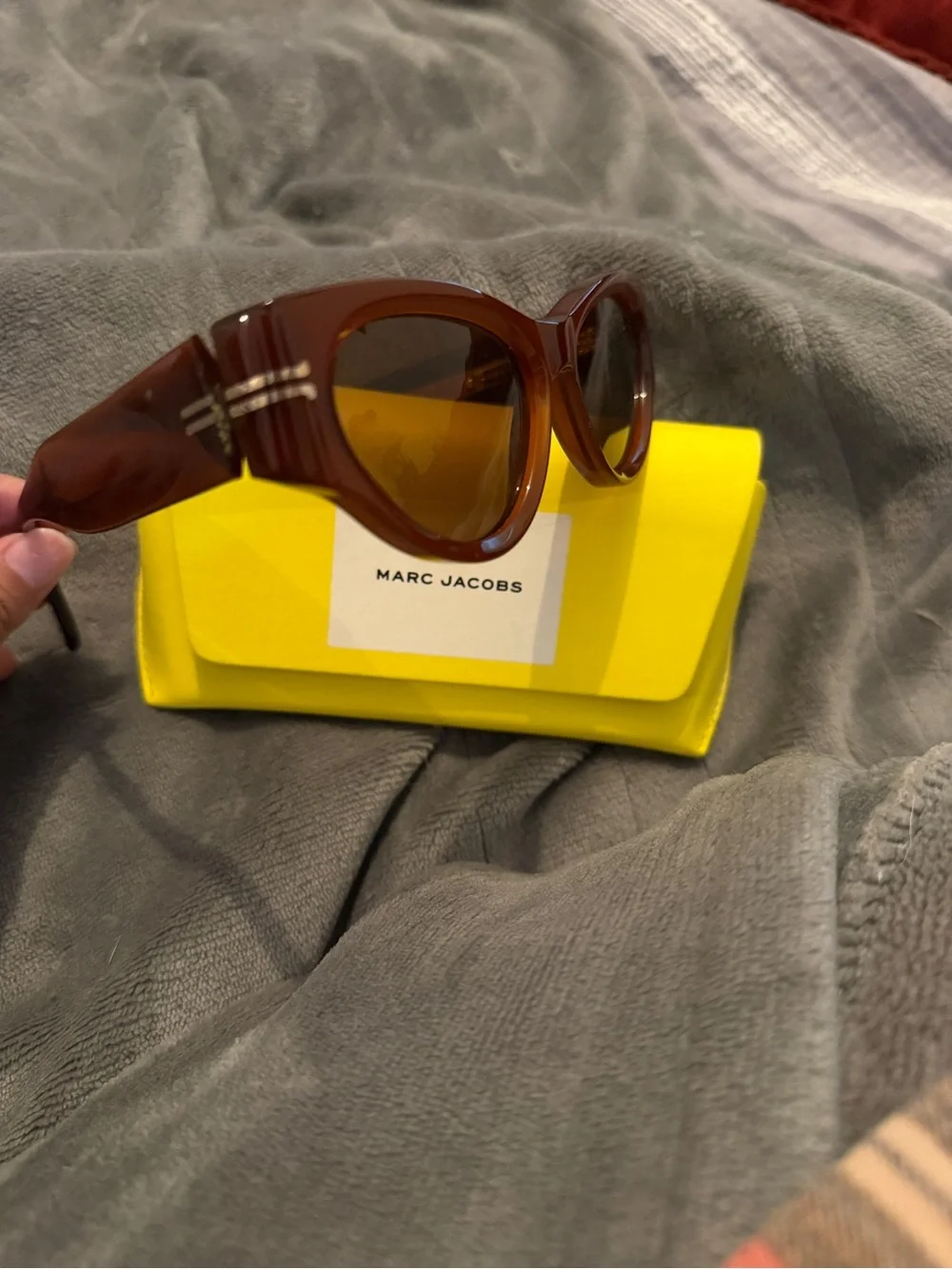 Marc Jacobs Brown Tortoiseshell Oversized Acetate Sunglasses